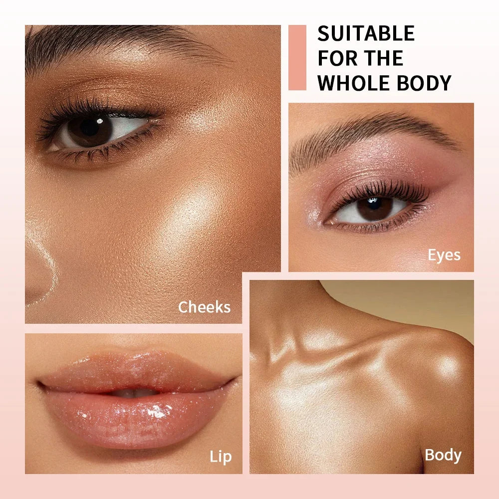 Glassy Highlighter Balm Brighten Complexion Deep Hydration Long Lasting Wear Highlighting Cream Eye Cheek Lip Body Glossy Pen