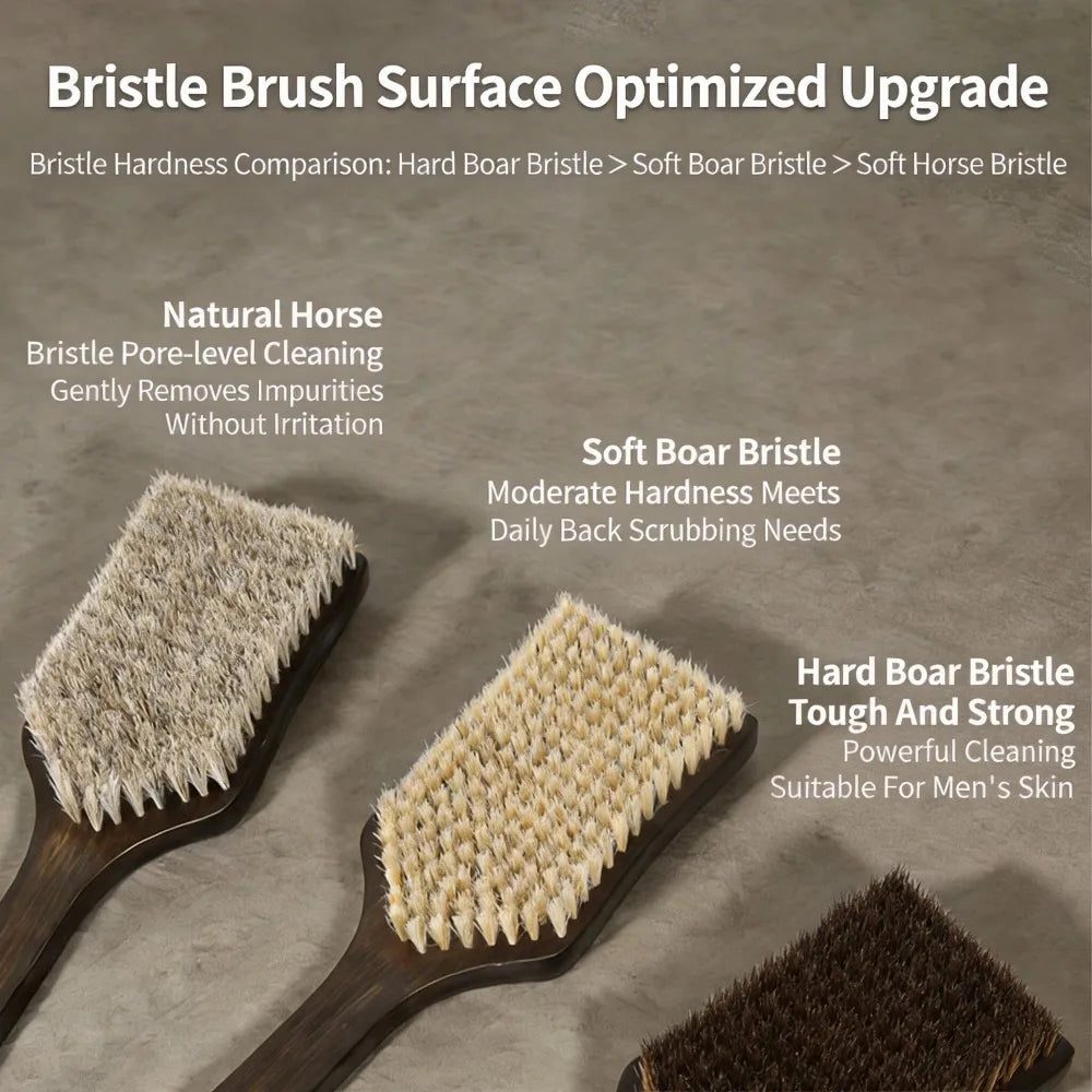 55cm/45cm Back Scrubber for Shower with Curved Long Handle,Wet&Dry Brushing Body Brush,Back Scrubber Bath Tool for Men & Women