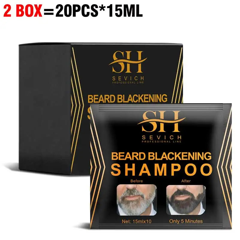 5-20PCS Natural Hair Dye Black Beard Shampoo Beard Paint Men Beard Coloring Dye 5 Minutes Temporary Blackening Moustache Shampoo