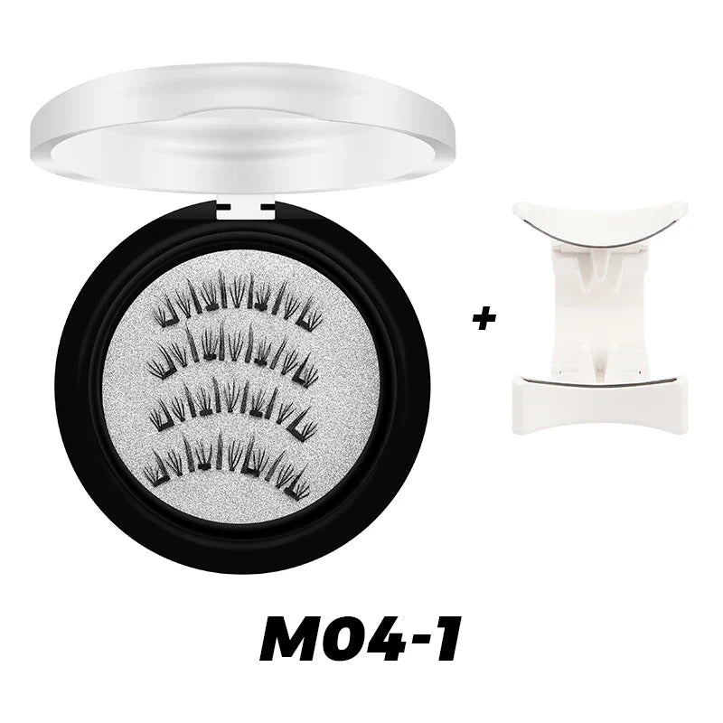 DINGSEN 1 Set Magnetic Eyelashes 3D Natural False Eyelashes Reusable Magnet Clip Set Lashes Extension Makeup Tweezers Lash Set