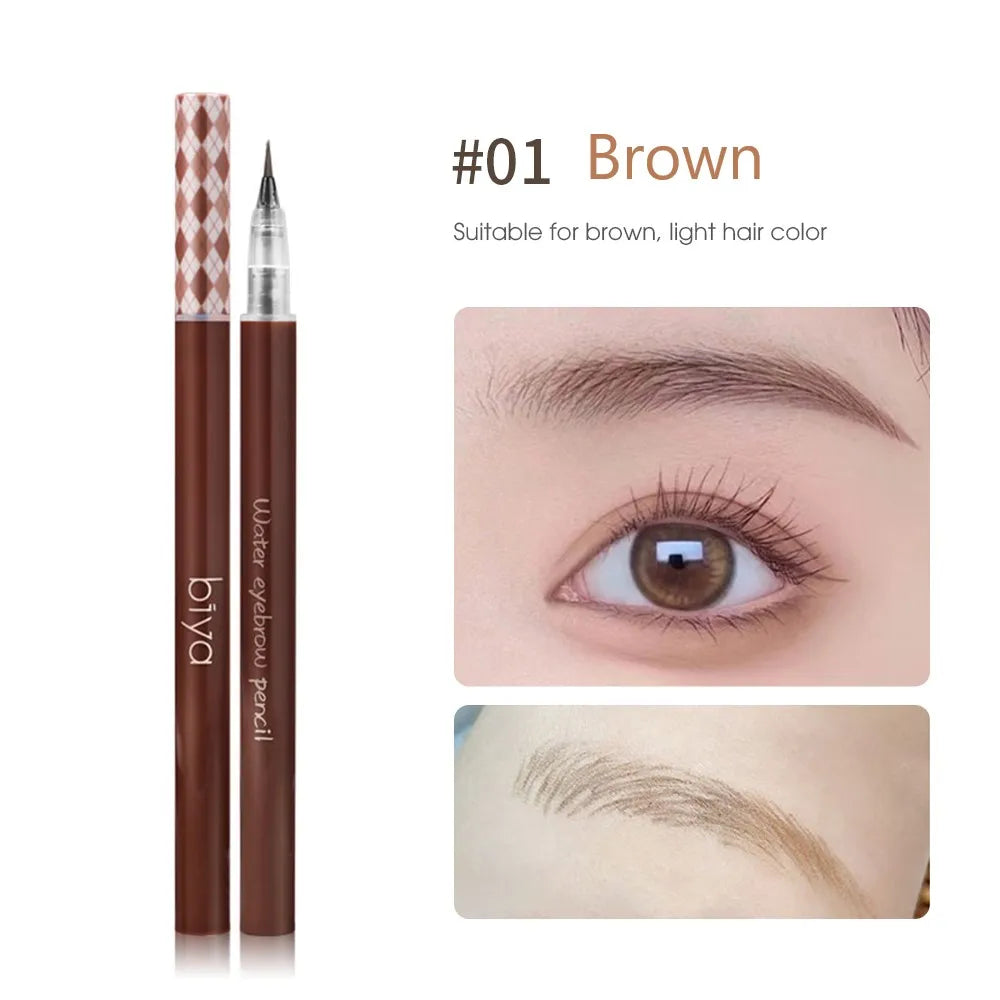 1PCS Waterproof Liquid Eyebrow Easy To Color Long Lasting Sweat-proof Eyebrow Pen 0.01MM Ultra Thin Head Eye Makeup Cosmetics