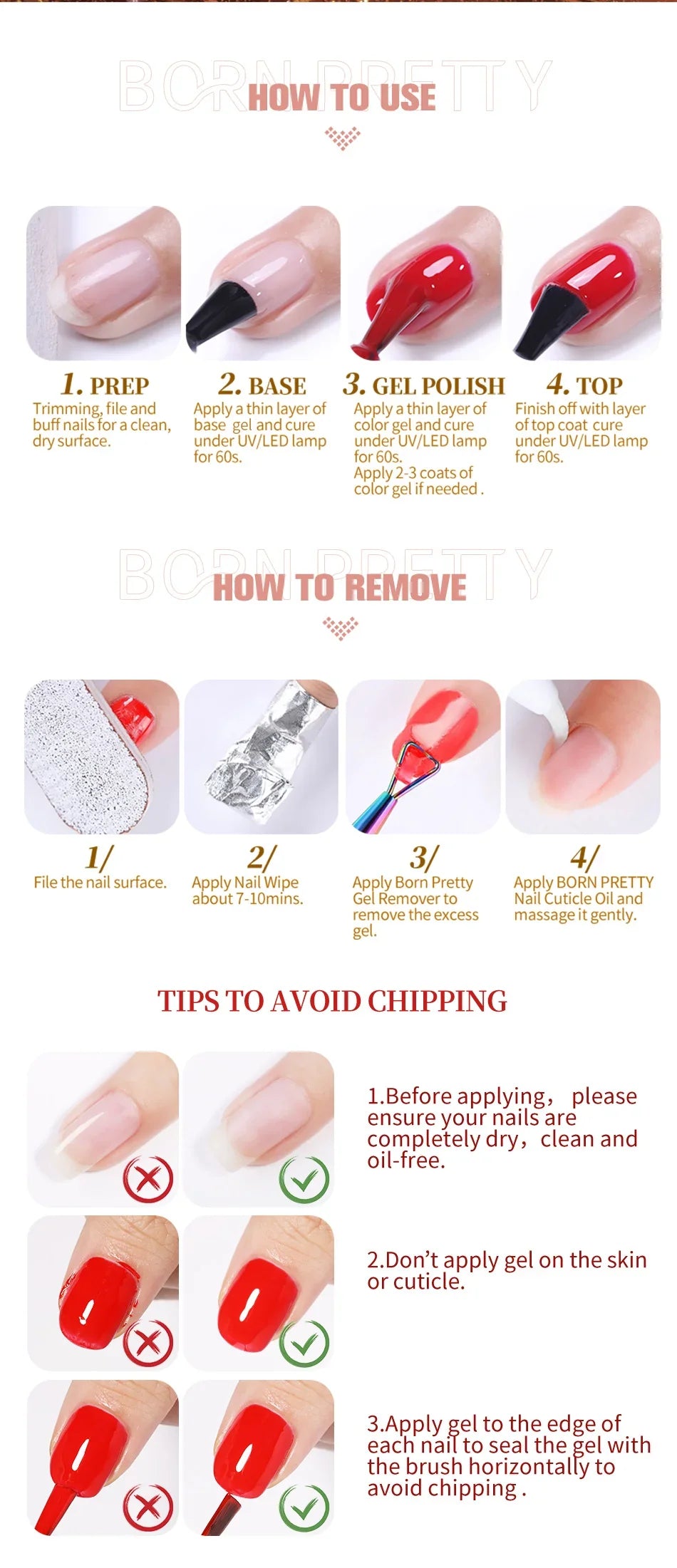 BORN PRETTY 10ml Translucent Color Gel Polish Jelly Nude Autumn Jelly Amber Semi Permanent UV Gel Nail Art Soak Off Gel Varnish