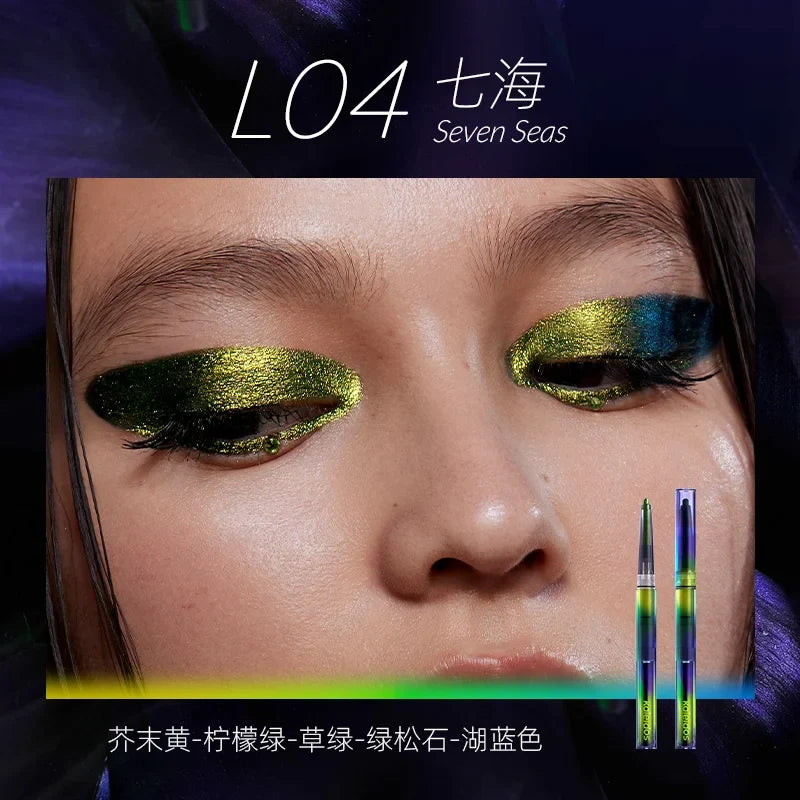 Kaleidos Eyeliner Gel Pencil Waterproof Chameleon Colour Long Wear Glitter Metallic Eye Shadows Pen Eye Liner Stamp Makeup