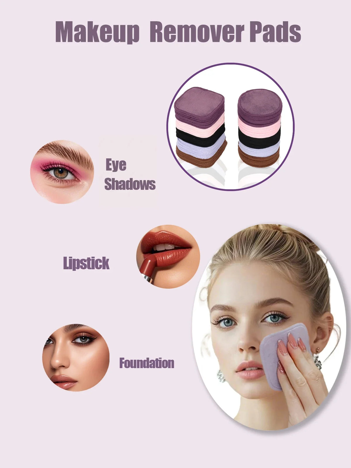 10/20/30 Reusable Makeup Remover Pads, a Gentle Facial Cleansing Sponge Suitable for All Skin Types, Odorless, Beauty Tool