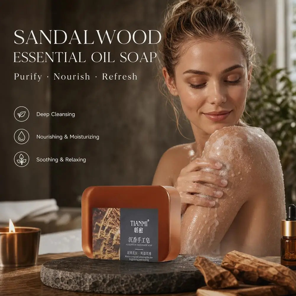 Amino Acids Handmade Soap Agarwood Essential Oil Soap Cleanses The Face Hair Bathes The Whole Body Deep Cleansing & Oil Control
