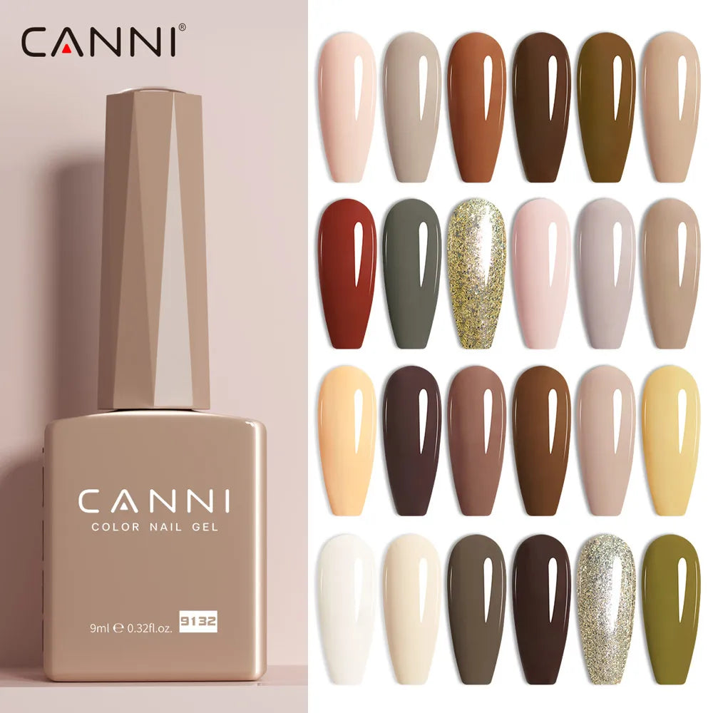 CANNI 9ml Gel Nail Polish 144Colors HEMA/TPO FREE Gorgeous Color Full Coverage Soak Off UV LED Semi Permanent Gel Varnish  Nails