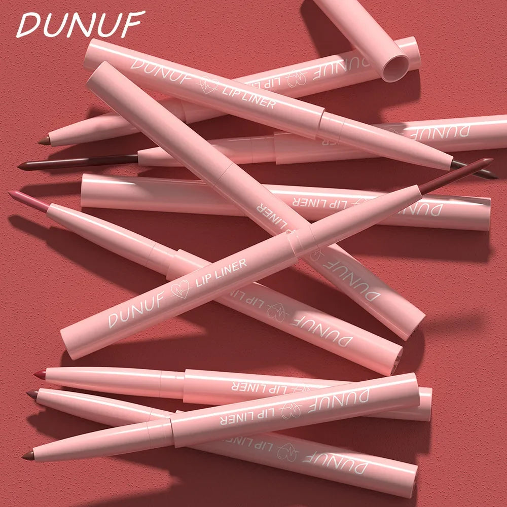 DUNUF 12 Color Matte Lip Liner Pencil Set Waterproof Smudge Proof Long Lasting Vegan Cruelty Free Lipstick Makeup Kit