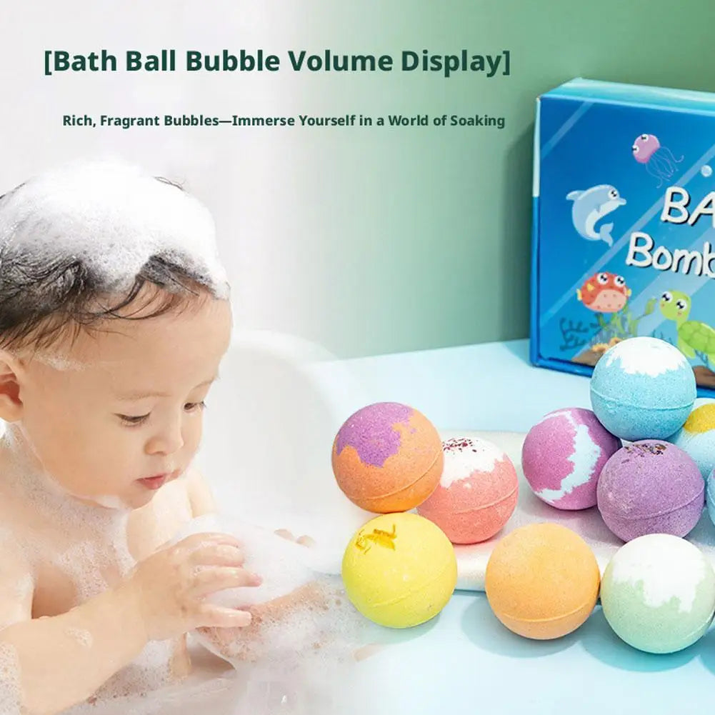 Kids Bath Bombs with Surprise Inside, Fizzy Spa Balls Gift Set with Animal Toys, Educational, Fun Relaxing Holiday Gift for Kids