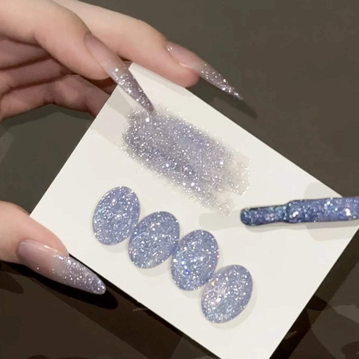 1-12pcs WS Summer Autumn Nails Flashing Reflective Disco Pink Blue White Broken Diamond Gel Nail Polish Nail Art Nail Supplies