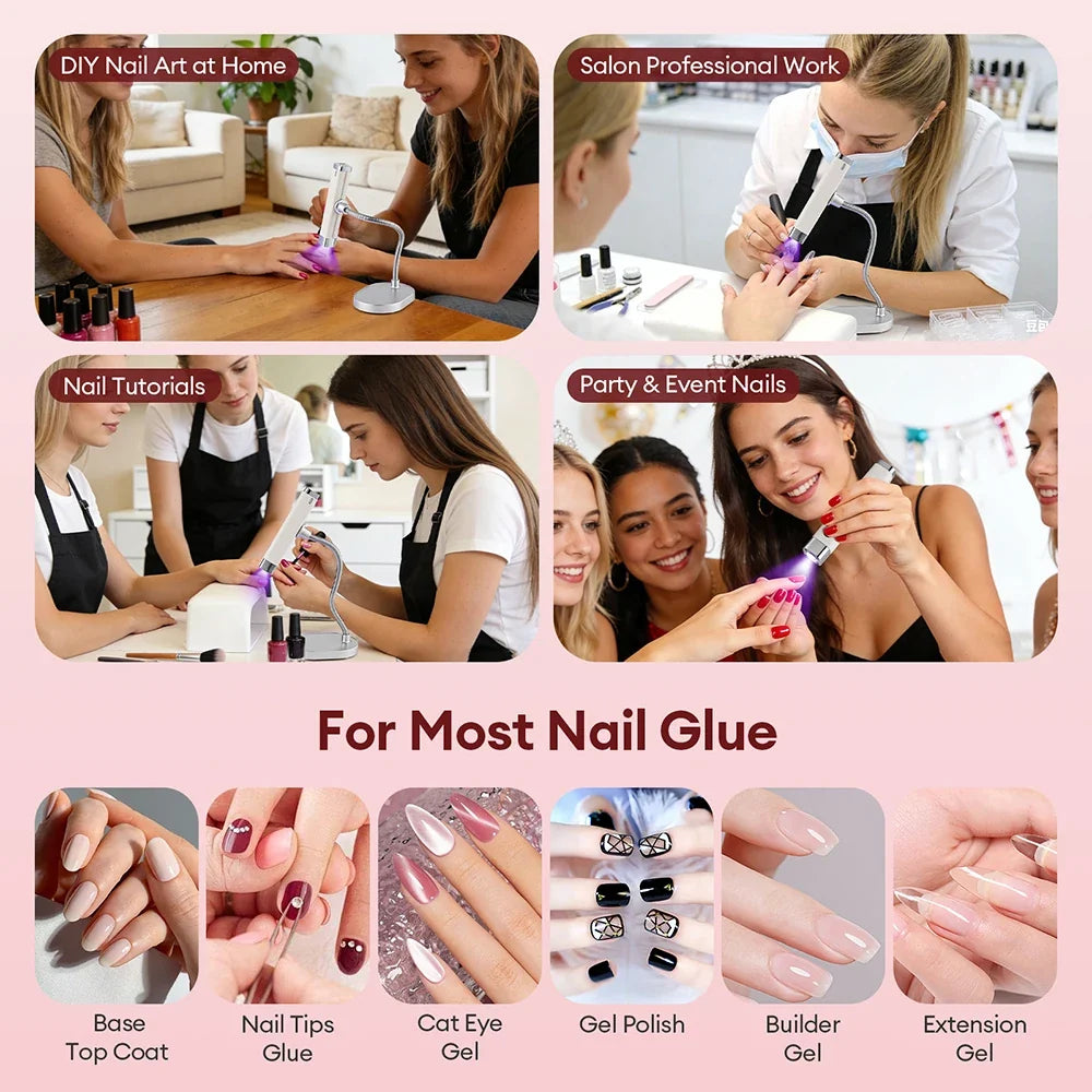 Cat-eye Magnet Handheld Nail Lamp Auto Sensor Nail Dryer Nail Gel Curing Bracket Nail Lamp UV LED Light Gel Nail Fast Drying Pen