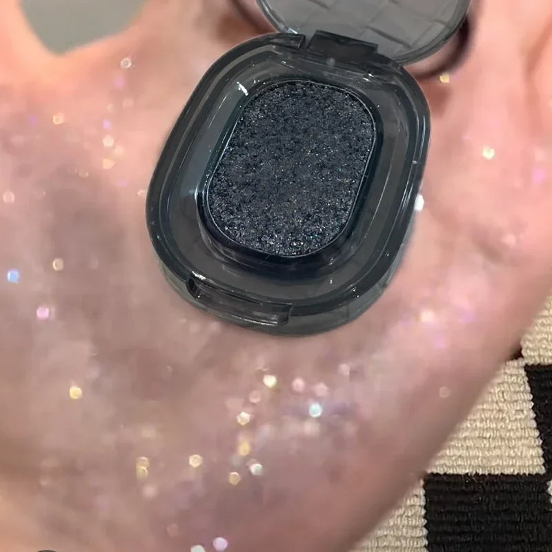 Glitter Punk Smoky Black Eyeshadow Makeup Palette Metallic Dark Silver Eye Shadow Highlighter Pearl Brown Eyes Pigments Cosmetic