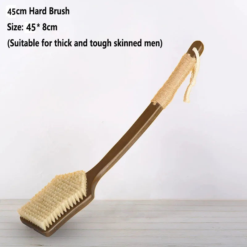 55cm/45cm Back Scrubber for Shower with Curved Long Handle,Wet&Dry Brushing Body Brush,Back Scrubber Bath Tool for Men & Women