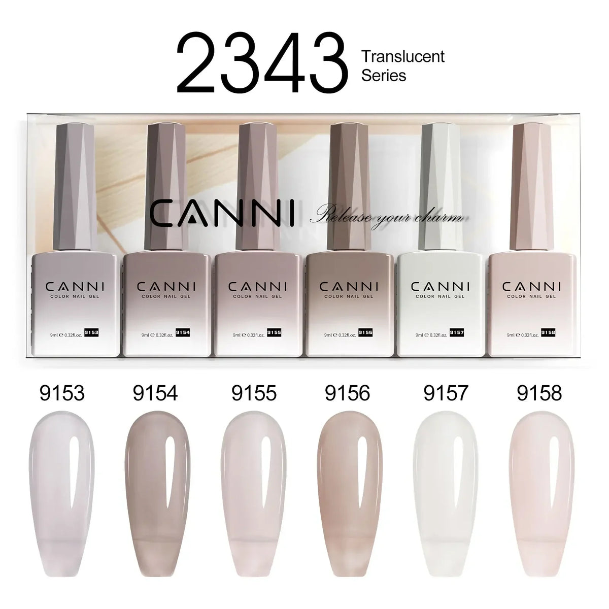 9ml*6pcs CANNI Nail Gel Polish Set TPO FREE Jelly Nude Pink Rubber Base Reinforce UV Construction Gel Soak off UV LED Gel Kit