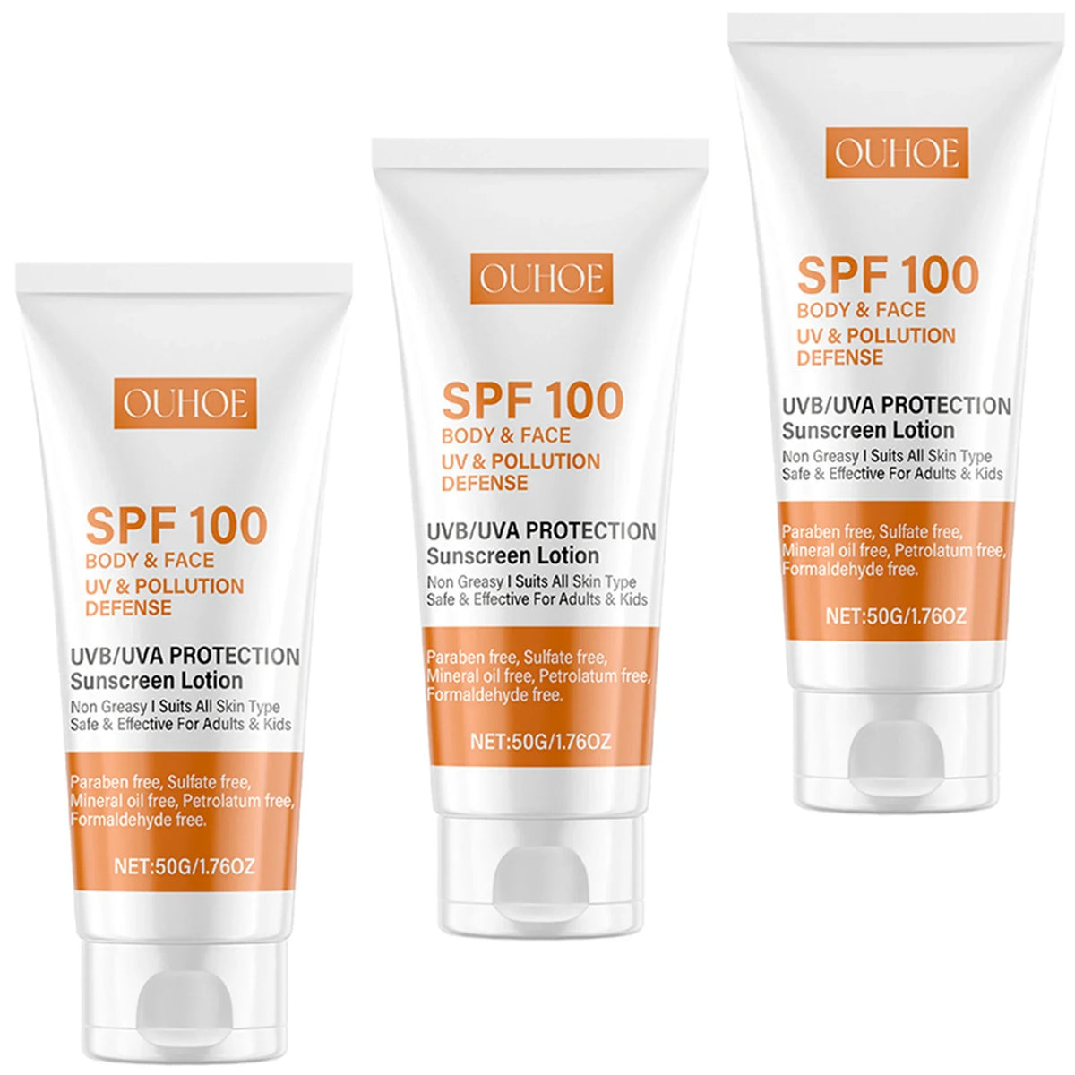 50g Sunscreen SPF100 Whitening Sun Cream for Face Body Oil-control Bleaching Face Moisturizer Sunblock Skin Protective Cream