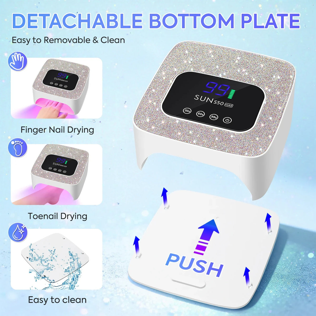 DianaBeauty 180W Rechargeable UV LED Nail Lamp 57 LEDS Cordless Gel Polish Drying Lamp For Manicure Professional Salon Tools