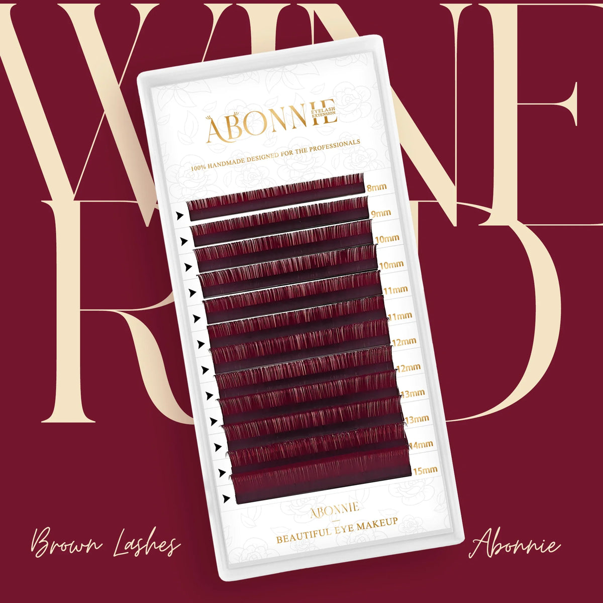 ABONNIE Burgundy Lashes LB LC Curl Wine Red Brown Color Eyelash Extensions Ultra Soft Colorful Individual Lashes
