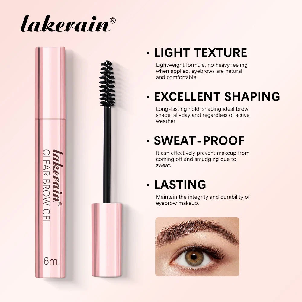 Clear Eyebrow Setting Gel Waterproof & Sweatproof Brow Coat Long-Lasting Non-Fading Transparent Brow Grooming Makeup