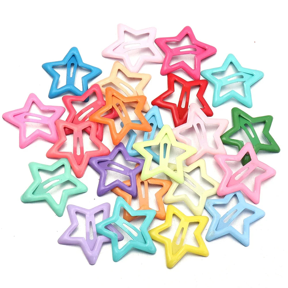 50pcs/lot Metal Colorful Star Hair Clips Dopamine BB Hair Clips For Broken Hair Clip Bangs Hair Clip Girls Y2K Style Hair Clips