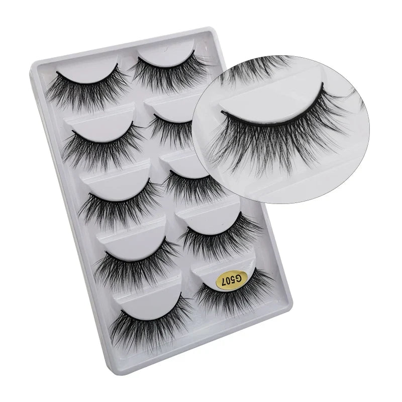 3/5 Pairs 3D Faux Mink Hair Soft Eyelashes Natural Thick Long False Eyelashes Dramatic Fake Lashes Handmade Eyelashes Faux Cils