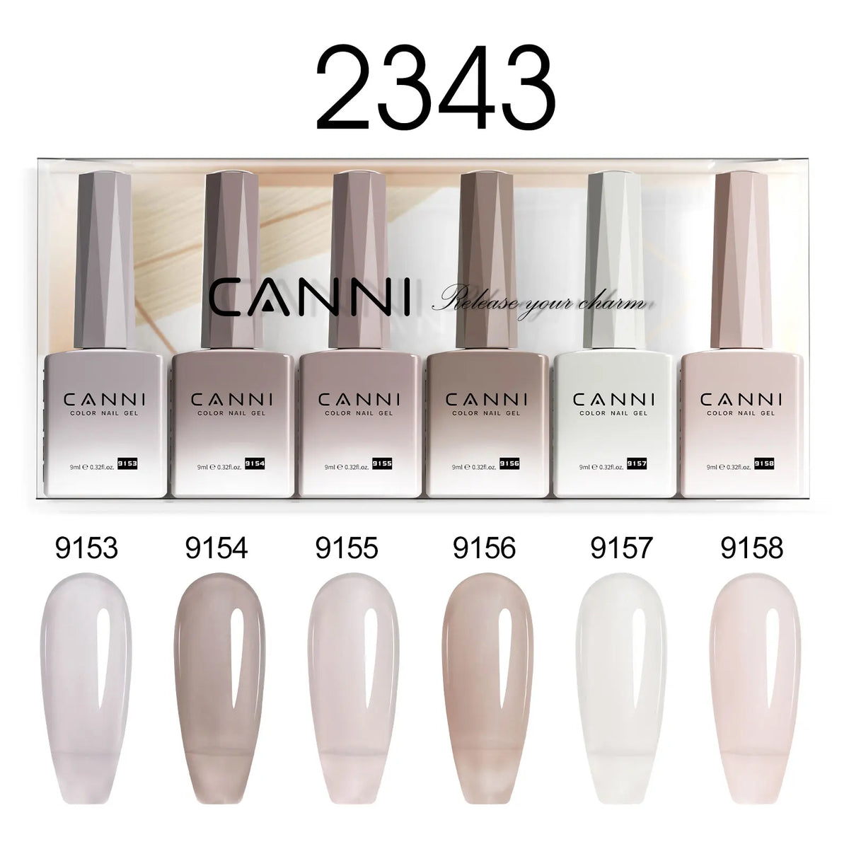 6pcs/kit CANNI Gel Nail Polish TPO FREE Nails Semi Transparent Jelly Pink Collection Soak Off UV LED Gel Diamond Top Coat Set