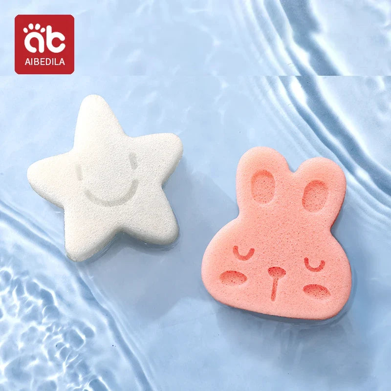 AIBEDILA Baby Duck Shape Bath Sponge Infant Shower Environmental friendly Cotton Scrub Body Bath Brushes Spa Sponge Cleaning