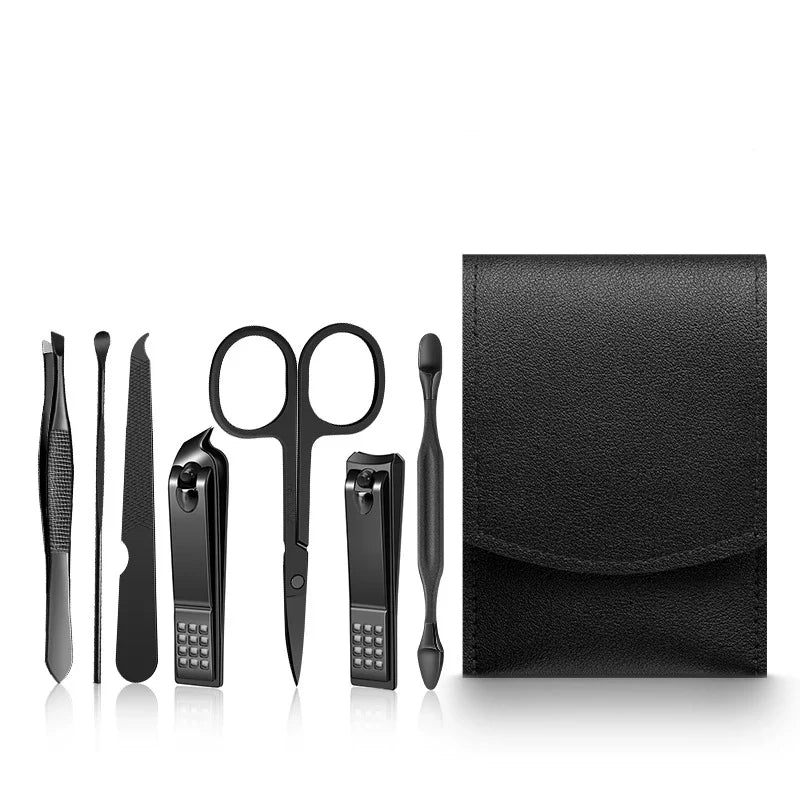 2023 New 7Pcs Portable Luxury Manicure Sets Pedicure Kits Colour Nail Clipper Set Personal Care Tools Eyebrow Scissors