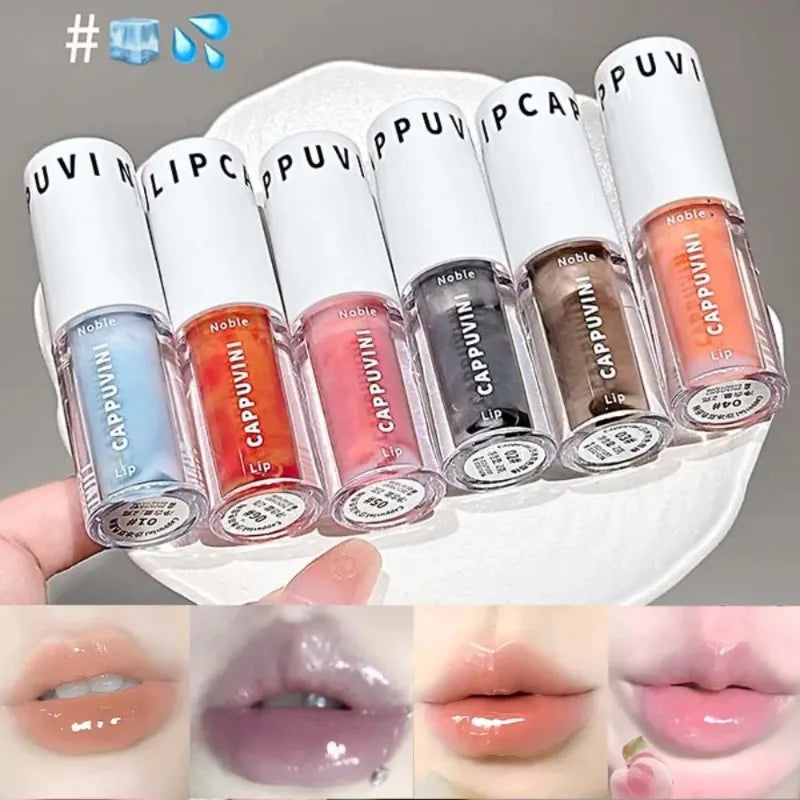 Clear Grey Purple Lip Gloss Temperature Changing Waterlight Mirror Lip Glaze Crystal Tint Plumper Moisturizing Lip Oil Makeup