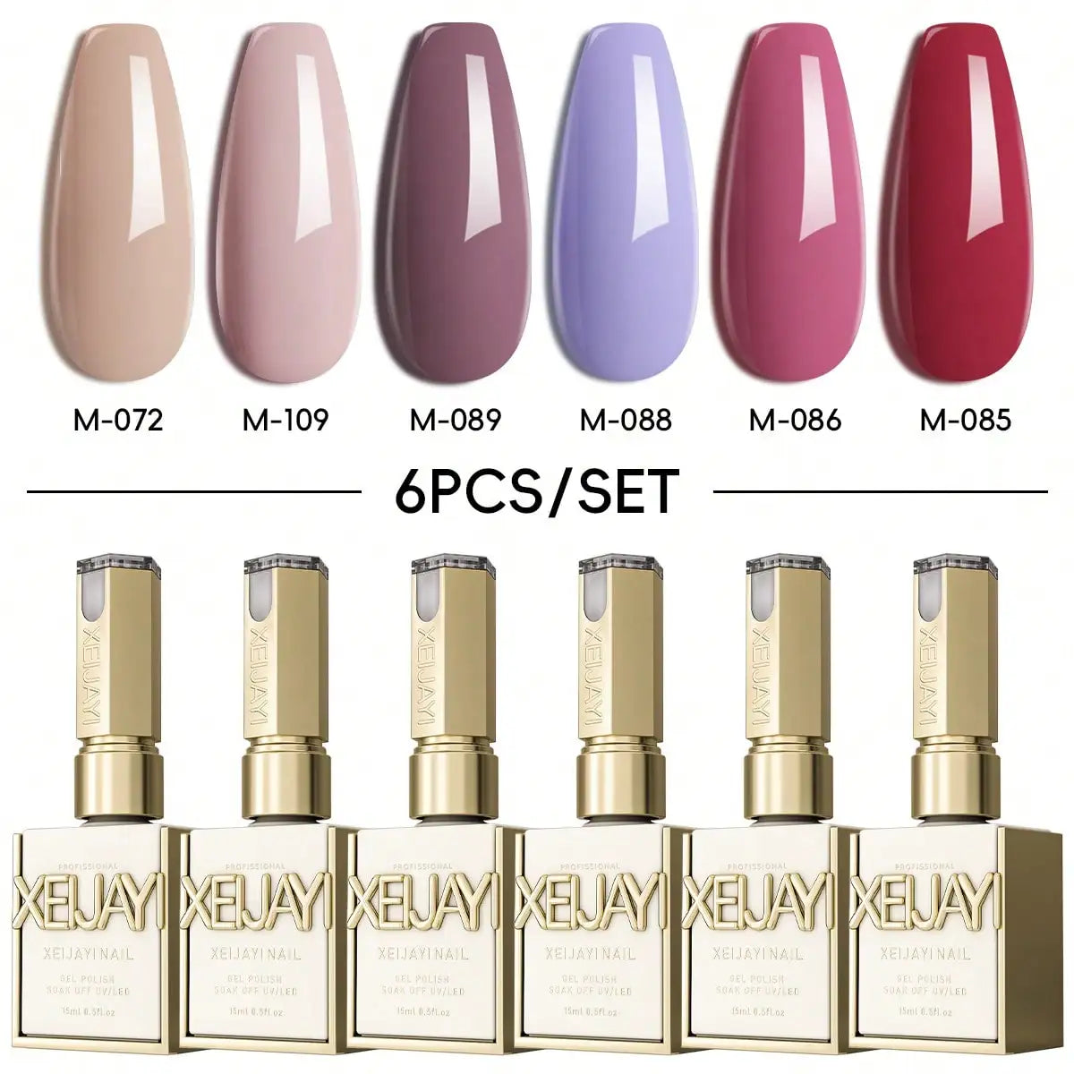 6-Color Gel Nail Polish Set, UV LED Soaking Nail Gel, Semi-Permanent, DIY Salon Quality Nail Art Gel For Spring And Summer