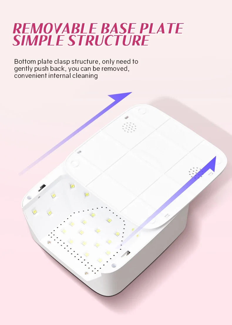 72W Cordless UV Nail Lamp Rechargeable 30 LEDs Nail Dryer with 5 Timer Settings UV Cabin Manicure Light for Nails Nail Art Tools