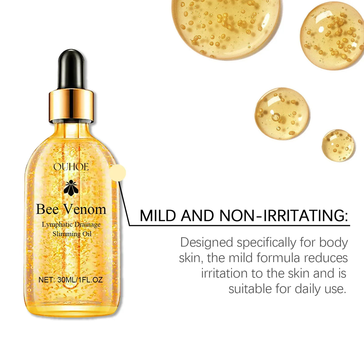 Bee Venom Slimming Oil Lymphatic Drainage Weight Loss Body Firming Tightening Hydrating Fat Burning Anti Cellulite Massage Oil