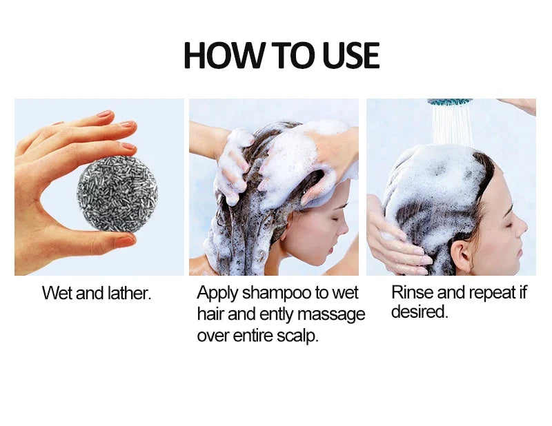 Bamboo Charcoal Clean Detox Shampoo Soap Bar Repair Gray White Hair Color Dye Treatment Nourishing Hair Scalp Treatment 60g