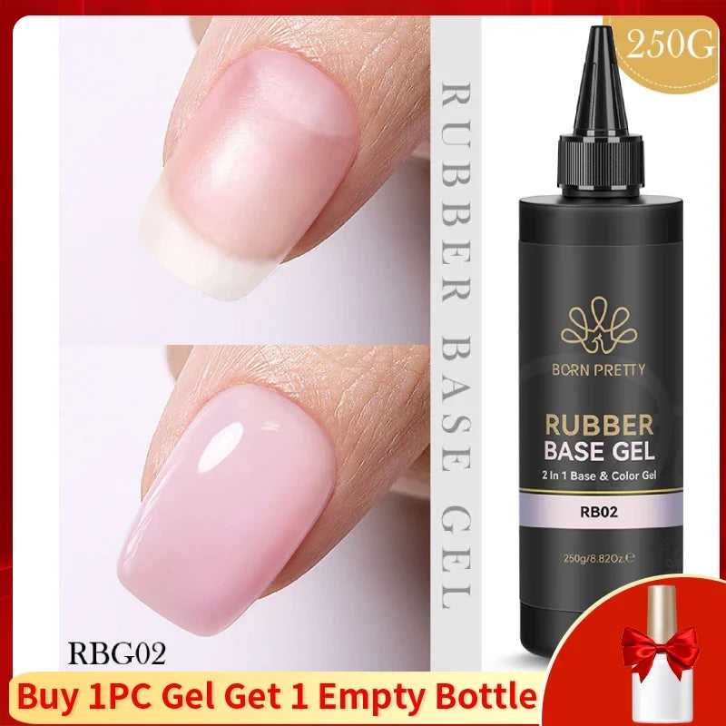 BORN PRETTY 225g Nail Extension Gel Jelly White Pink Clear Gel Nail Polish Quick Extending UV Nail Hard Gels Soak Off Gel Varnis