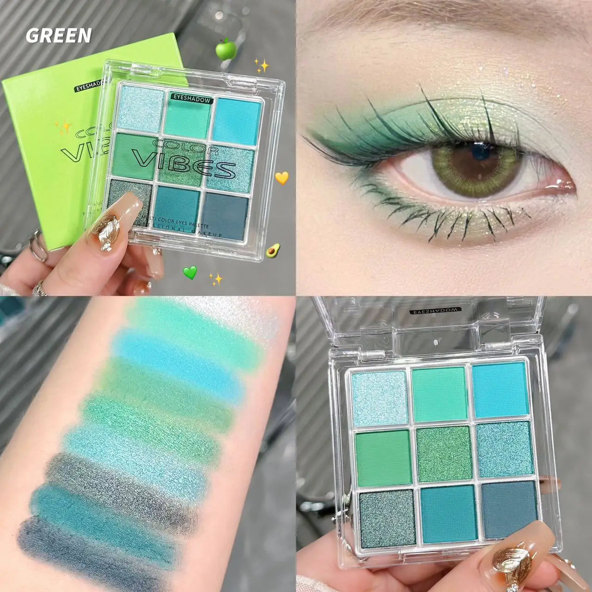 9-Grid Multi-color Eyeshadow Palette Glitter Pearlescent Matte Eye Shadow Shimmer Long Lasting Women Eye Makeup palette Cosmetic