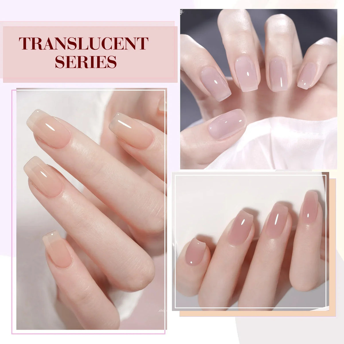 6pcs/kit CANNI Gel Nail Polish TPO FREE Nails Semi Transparent Jelly Pink Collection Soak Off UV LED Gel Diamond Top Coat Set