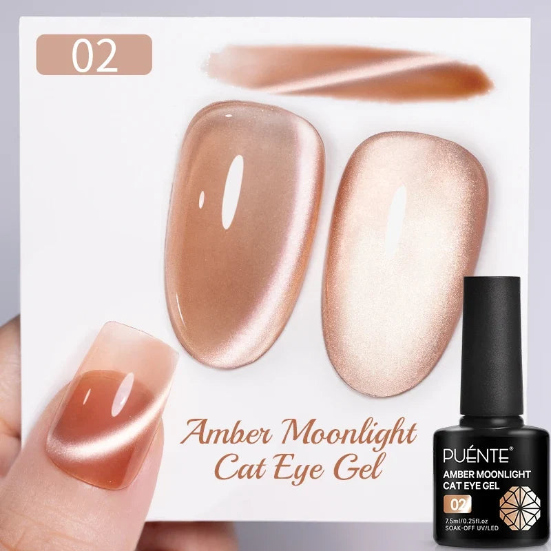 7.5ML Aurora Starlit Cat Eye Gel Nail Polish Rainbow Glitter Galaxy Cat Magnetic Nail Art Gel Soak Off UV Semi-Permanent Varnish