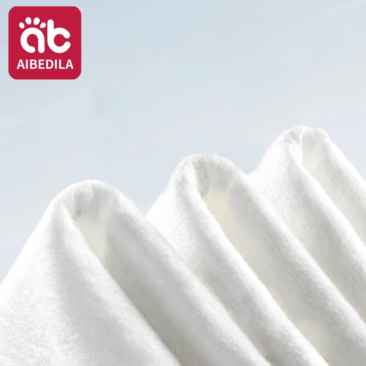 AIBEDILA Newborn Baby Cotton Dry Wipes Unscented Hypoallergenic 3-in-1 Clean Care Thick Facial Towels for Sensitive Infant Skin
