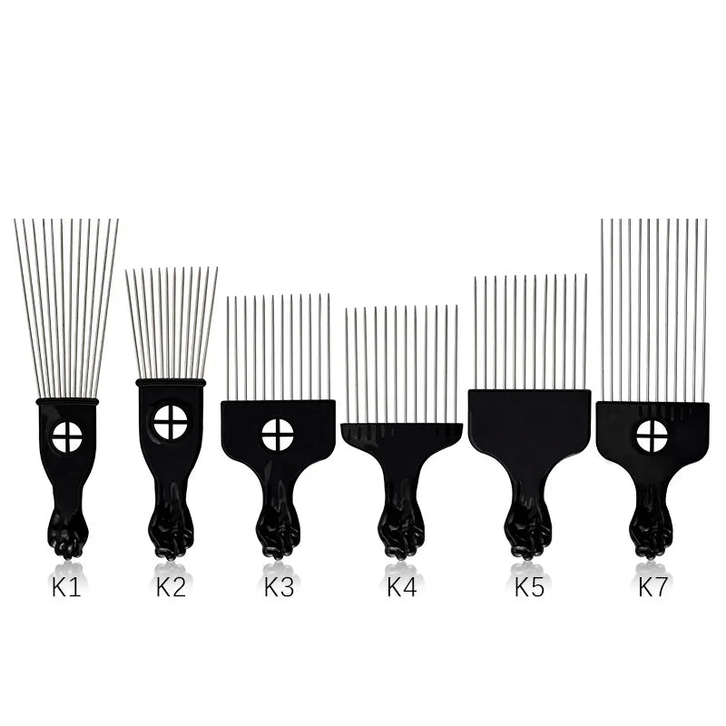 African Comb, Equipped with Long Steel Needles and ABS Handle, Suitable for Unwinding Curls and African Hair Styling