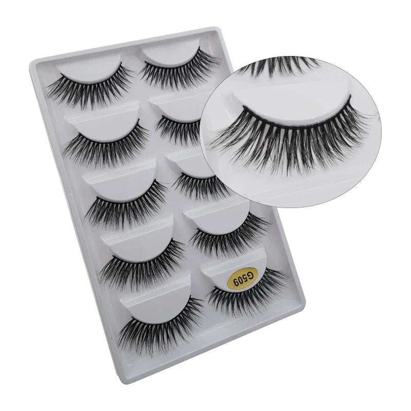 3/5 Pairs 3D Faux Mink Hair Soft Eyelashes Natural Thick Long False Eyelashes Dramatic Fake Lashes Handmade Eyelashes Faux Cils