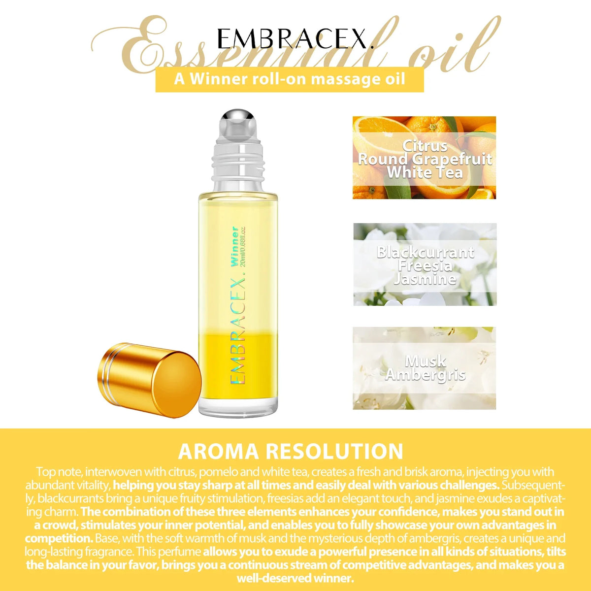 20ml Winner Roll on Perfume Essential Oils Boost your competitive advantage Bring confidence and inspire potentia