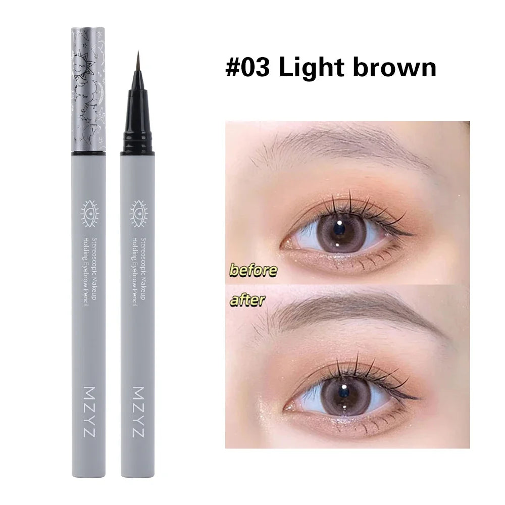 1PCS Waterproof Liquid Eyebrow Easy To Color Long Lasting Sweat-proof Eyebrow Pen 0.01MM Ultra Thin Head Eye Makeup Cosmetics