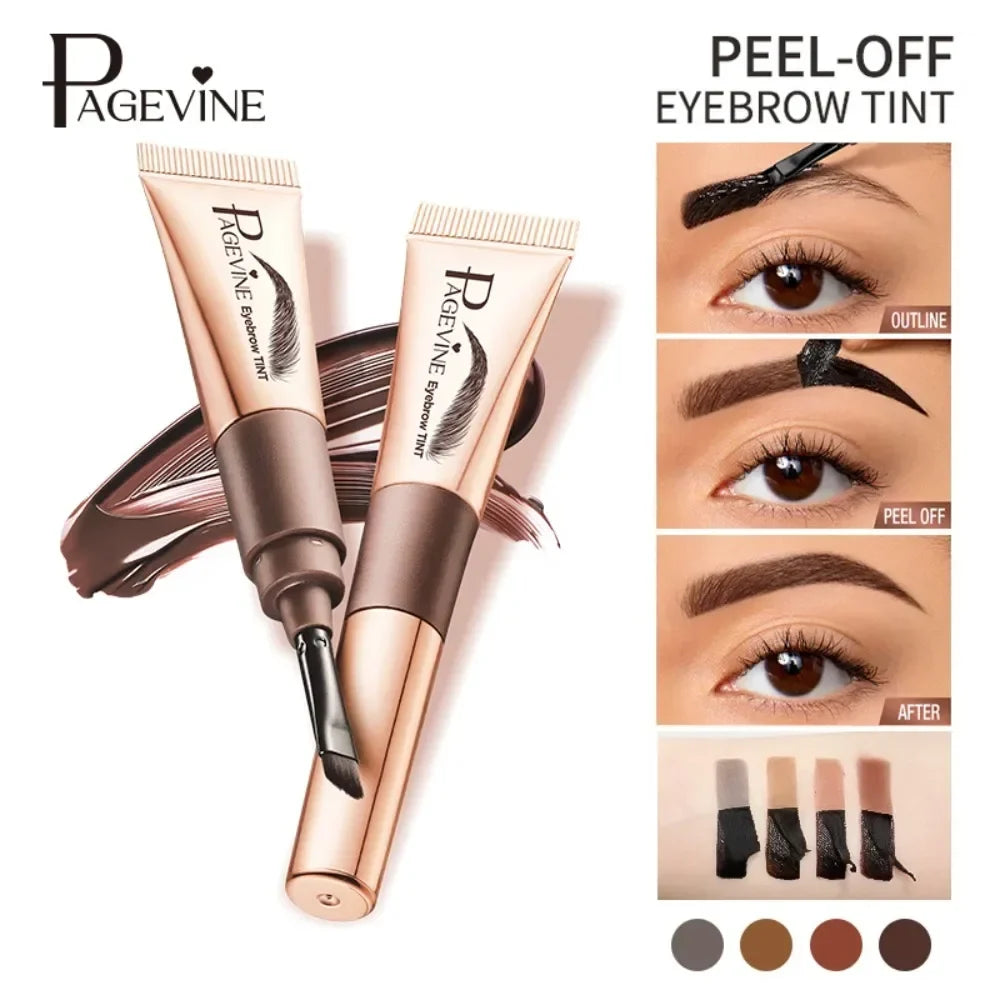 5 Color Peel-off Eyebrow Gel Cream Quick-Drying Lasting Tearing Eyebrow Dye Glue Waterproof Brow Tattoo Eyebrow Enhancer Tint