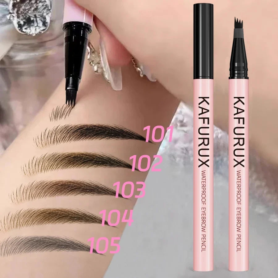 1PC 4 Point Eyebrow Pencil Pen Makeup Waterproof Liquid Eyebrow  Long Lasting Cosmetic Fine Sketch Liquid Eye Brow Tatto Pencil