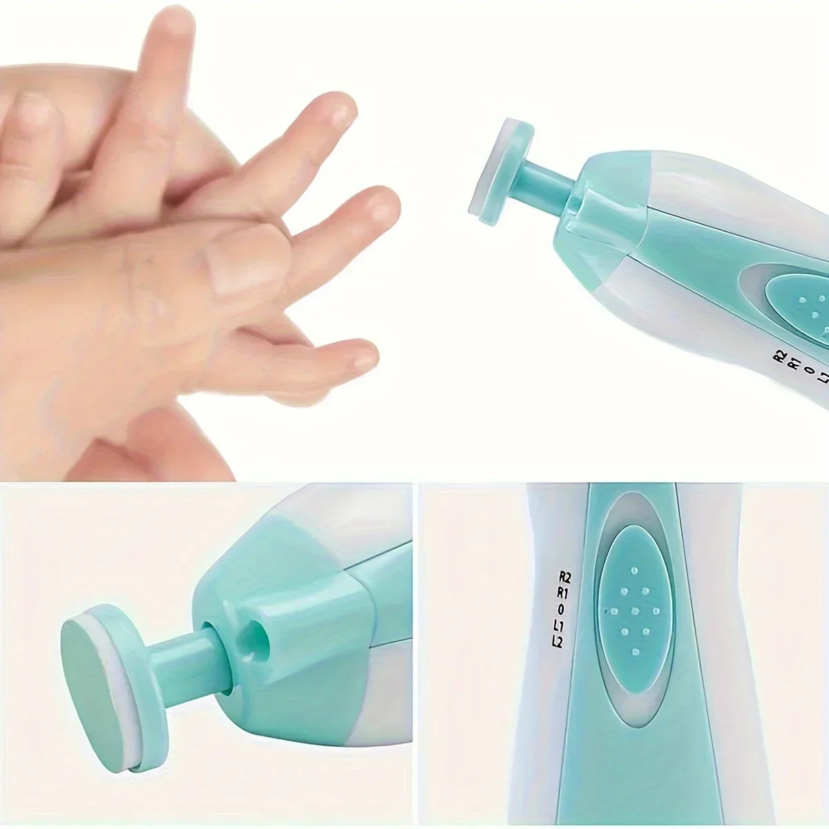 Baby nail sharpener, electric anti-scratch nail clipper polishing tool set, put 2 AA batteries (excluding batteries) before use