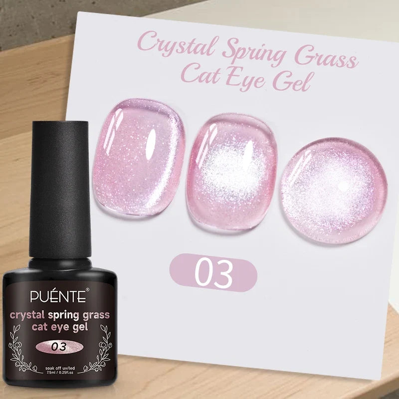 7.5ML Aurora Starlit Cat Eye Gel Nail Polish Rainbow Glitter Galaxy Cat Magnetic Nail Art Gel Soak Off UV Semi-Permanent Varnish