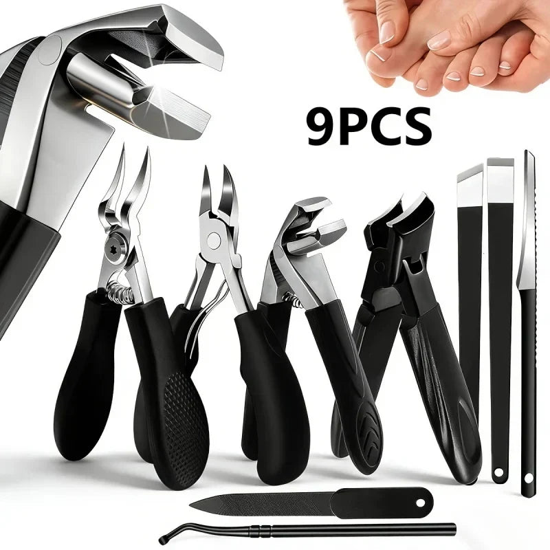 Heavy Duty Nail Clipper Set Stainless Steel Long Handle Large Opening Manicure Tools for Women Men In Stock Fast Shipping