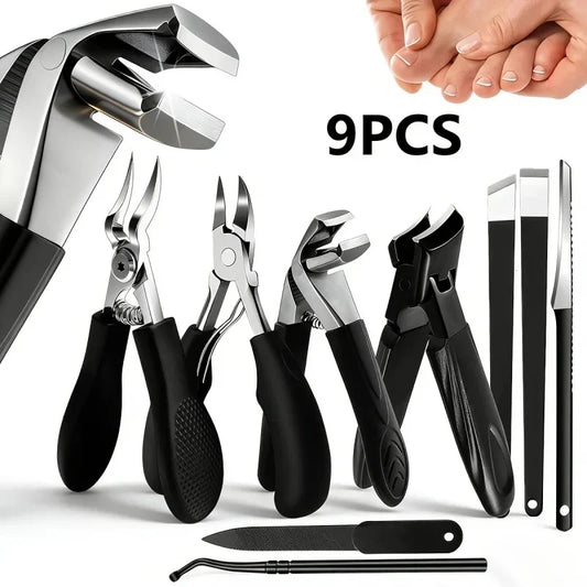 Heavy Duty Nail Clipper Set Stainless Steel Long Handle Large Opening Manicure Tools for Women Men In Stock Fast Shipping
