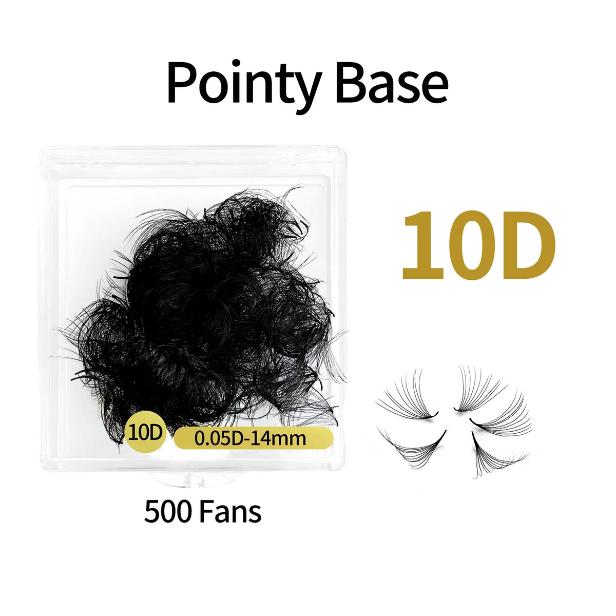 ABONNIE 500 Fans Loose Fan Lashes Extensions 6D-20D 8-18mm Pointy Base Premade Medium Stem Sharp Thin Russian Volume Eyelash