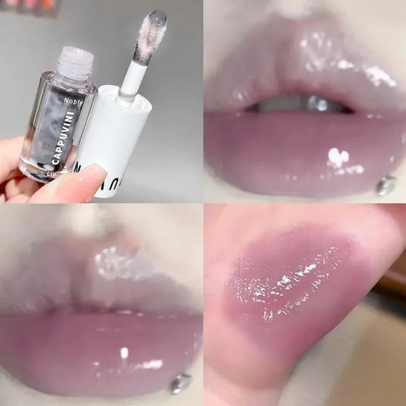 Clear Grey Purple Lip Gloss Temperature Changing Waterlight Mirror Lip Glaze Crystal Tint Plumper Moisturizing Lip Oil Makeup