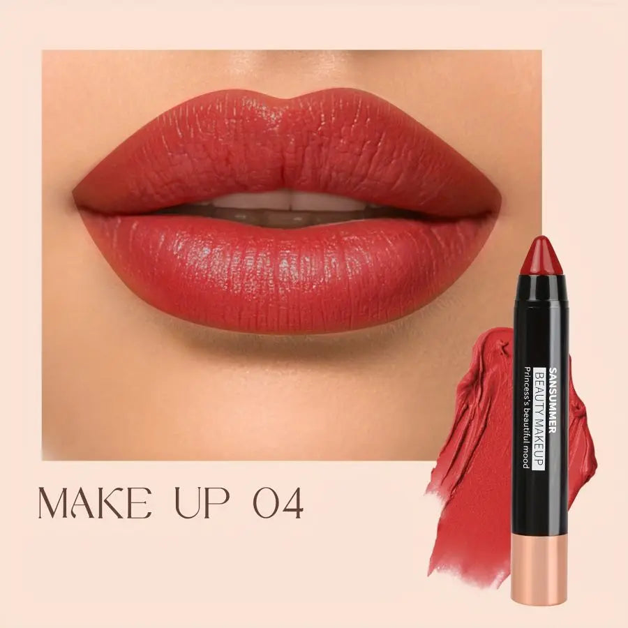 8-color matte moisturizing lipstick crayons are durable, waterproof, smooth, sun-proof, and full of effect, professional makeup.