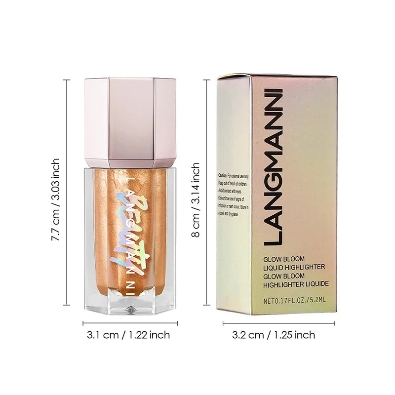 3 Colors Face Brightening Cream, Glitter Highly Saturated Liquid Highlighter, Bright Color Face Contour Makeup Highlighting